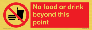 No food or drink beyond this point